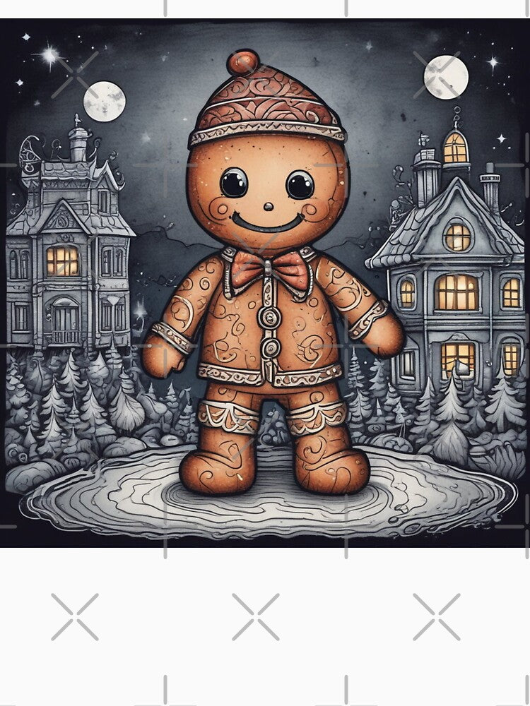 2025 Christmas and Holiday Gingerbread man - Watercolor & Ink 2 by KBMediaArt