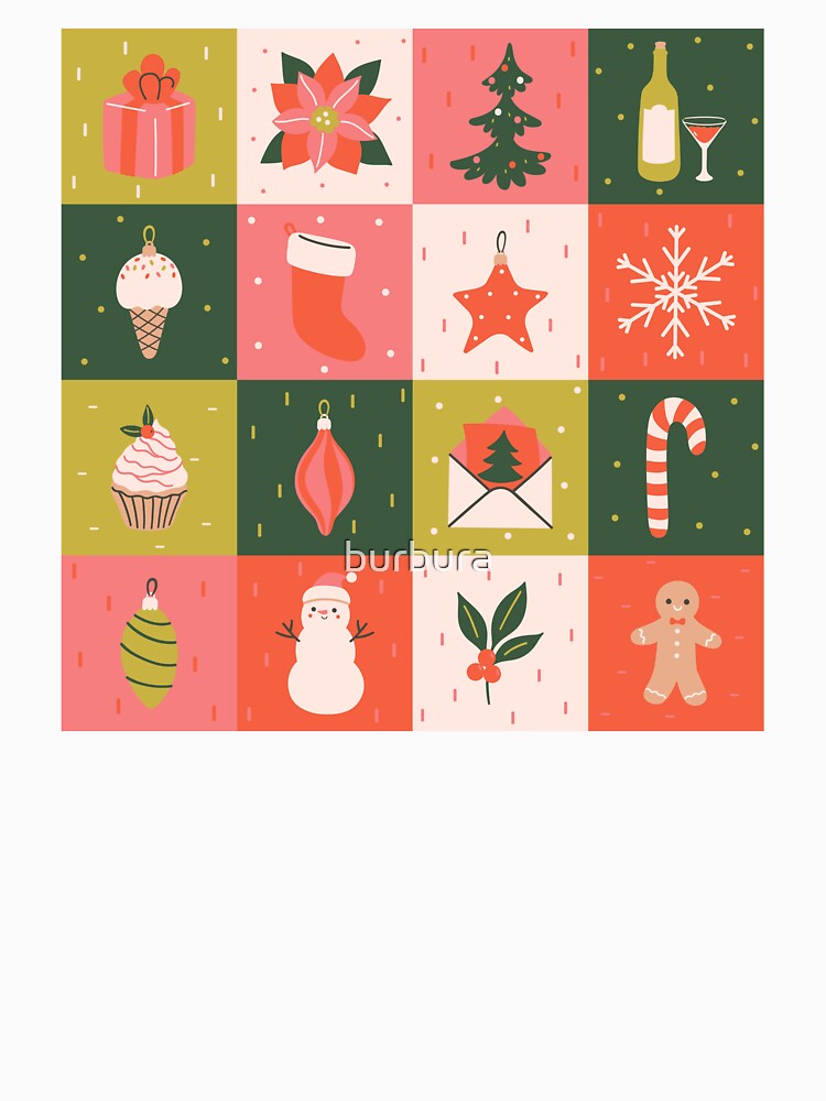 Christmas items  checkered pattern by burbura