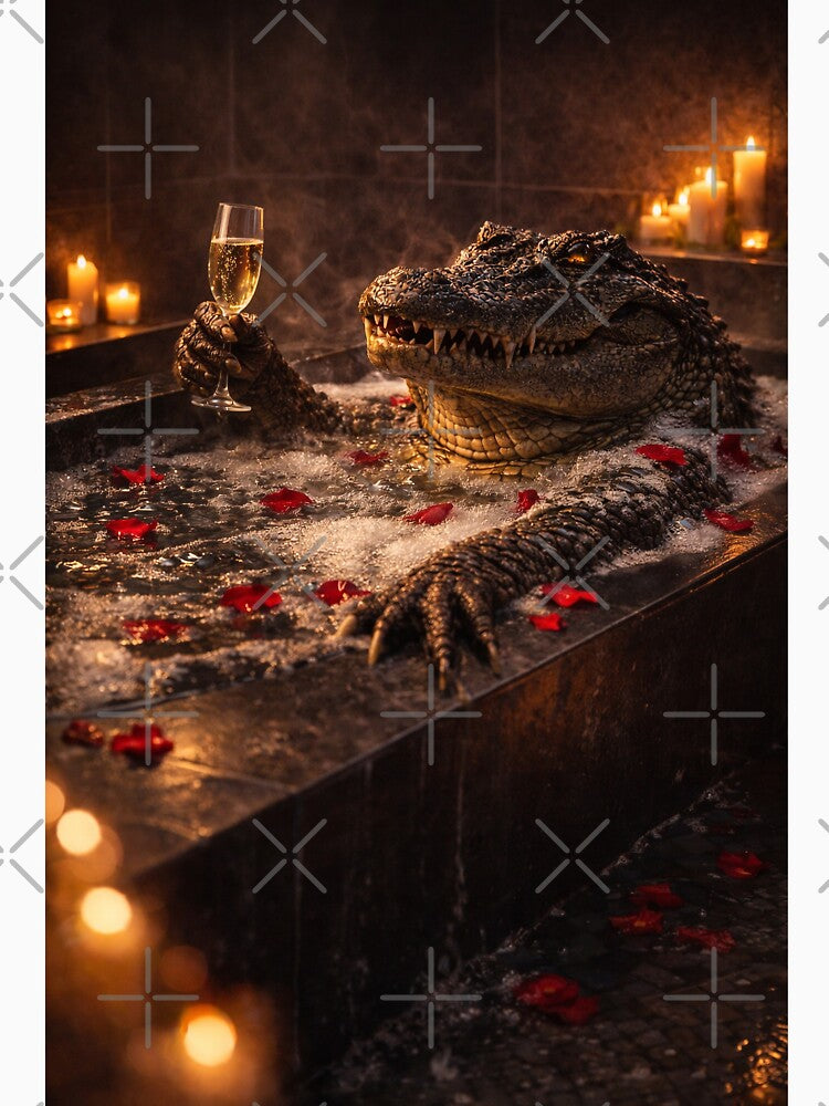 Midnight Indulgence – Modern Crocodile Spa Portrait by iMIGHTwearTHAT
