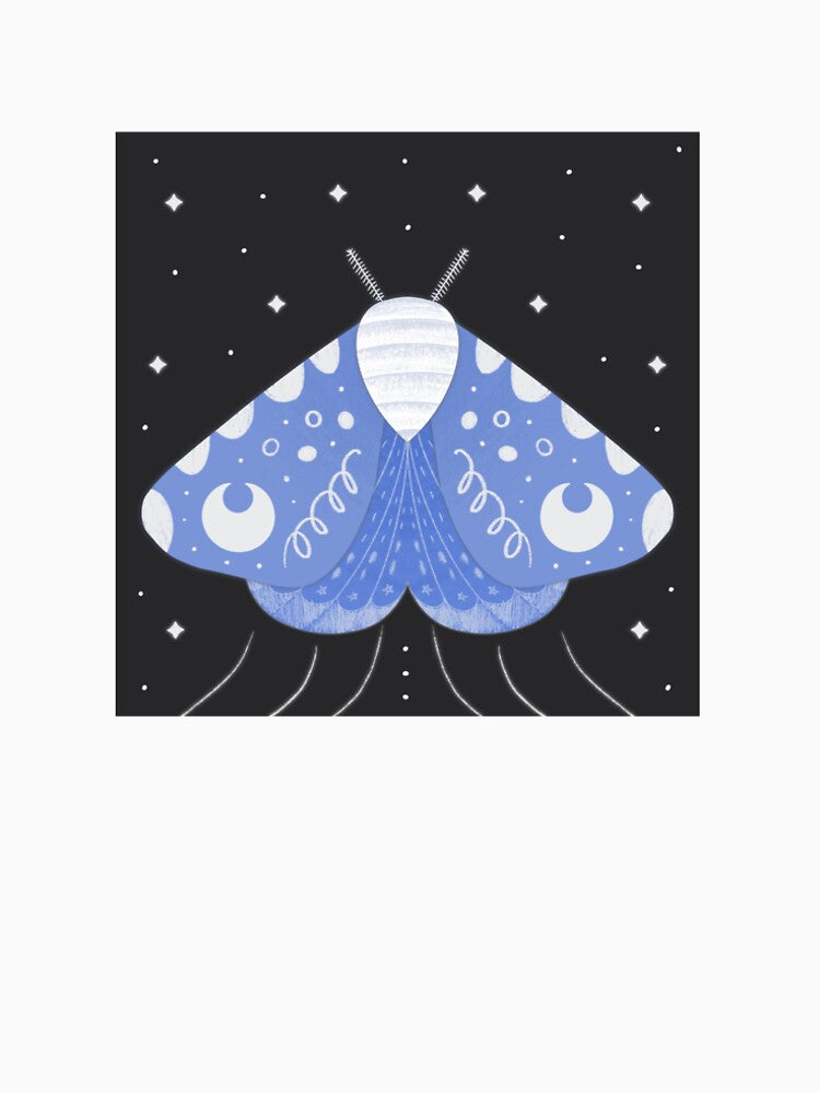 Purple Moth in Starry Night by Script & Scribble