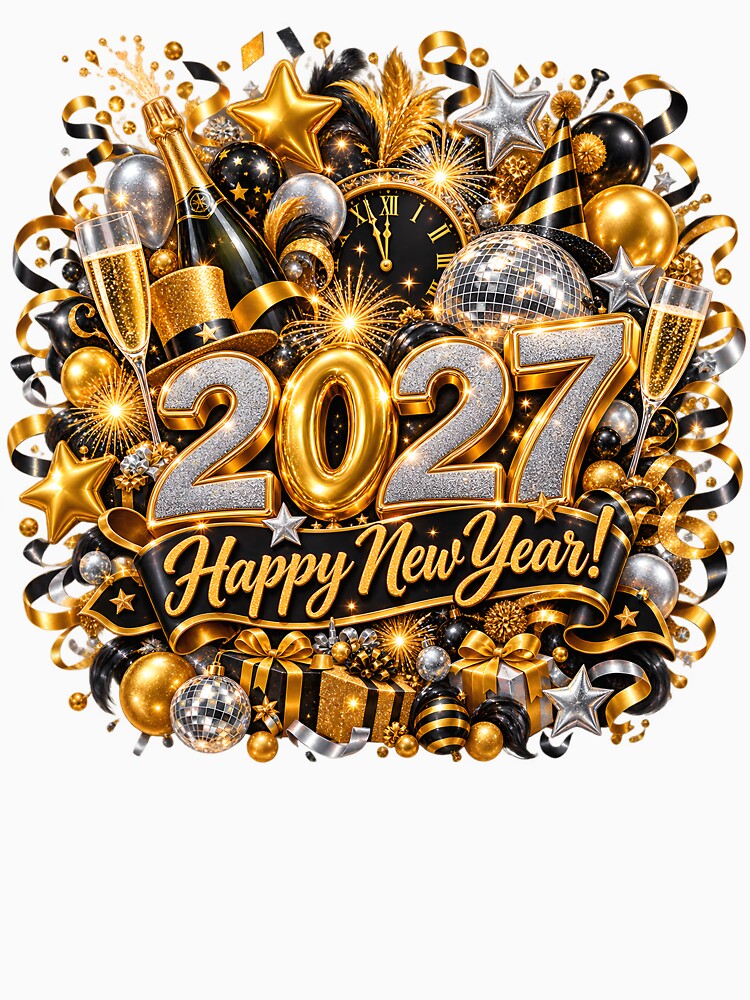 Luxury Black Gold New Year 2027 by TinyWeird