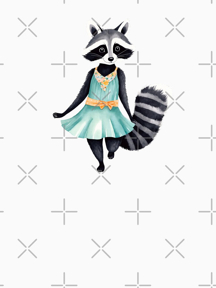 Charming Watercolor Raccoon by Victoria Riabov