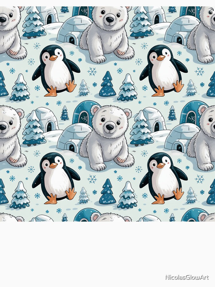 Polar Bear and Penguin by NicolasGlowArt