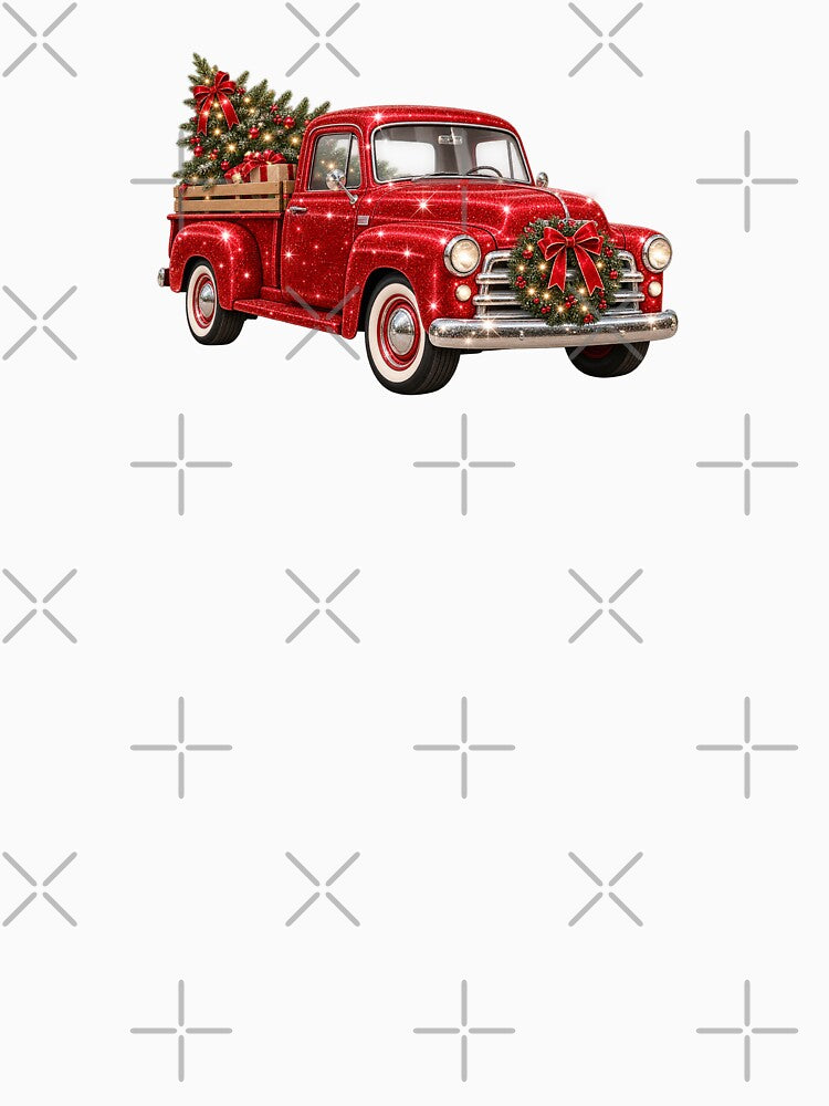 Glittering Red Christmas Pickup Truck by MIRANDA CREATIVE