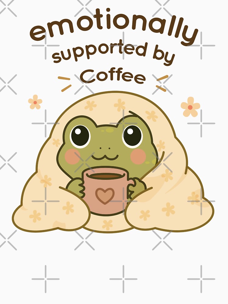 Cute Cozy Frog Drinking Coffee Under Blanket – Kawaii Aesthetic Frog by Lilypad Shop