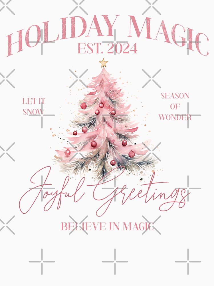 Holiday Magic Christmas Social Club Pink Tree Coquette by InspireHubWear