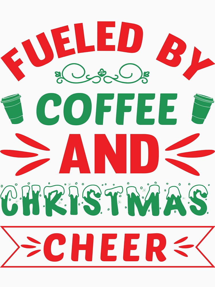 Fueled By Coffee And Christmas Cheer Cute Retro Coffee Lover Stocking Stuffer Gift by shopbakas