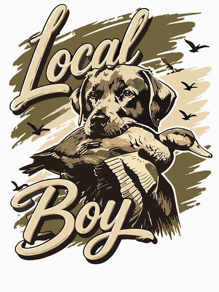 Local Boy Hunting Dog Vintage Outdoors Rustic Retriever Duck by Mind-Drift