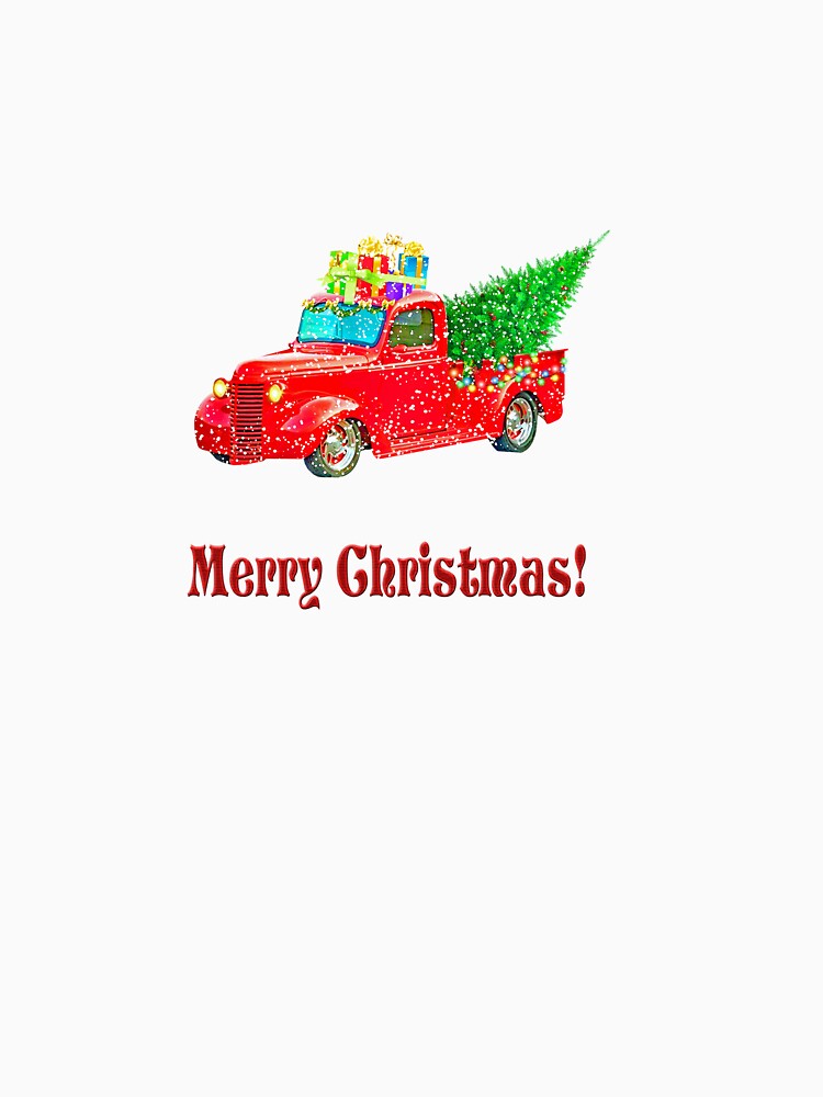 Red Christmas Truck with Christmas Tree and presents by atlastroy