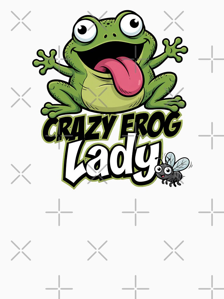 Crazy Frog Lady Funny Cartoon Frog by TshirtsOnline-