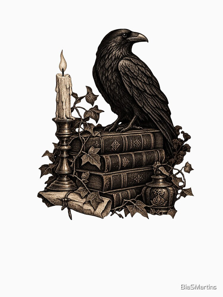 Crow and books by BiaSMartins