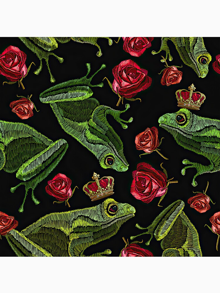 Embroidery Frog Crown Rose by ConcorStore
