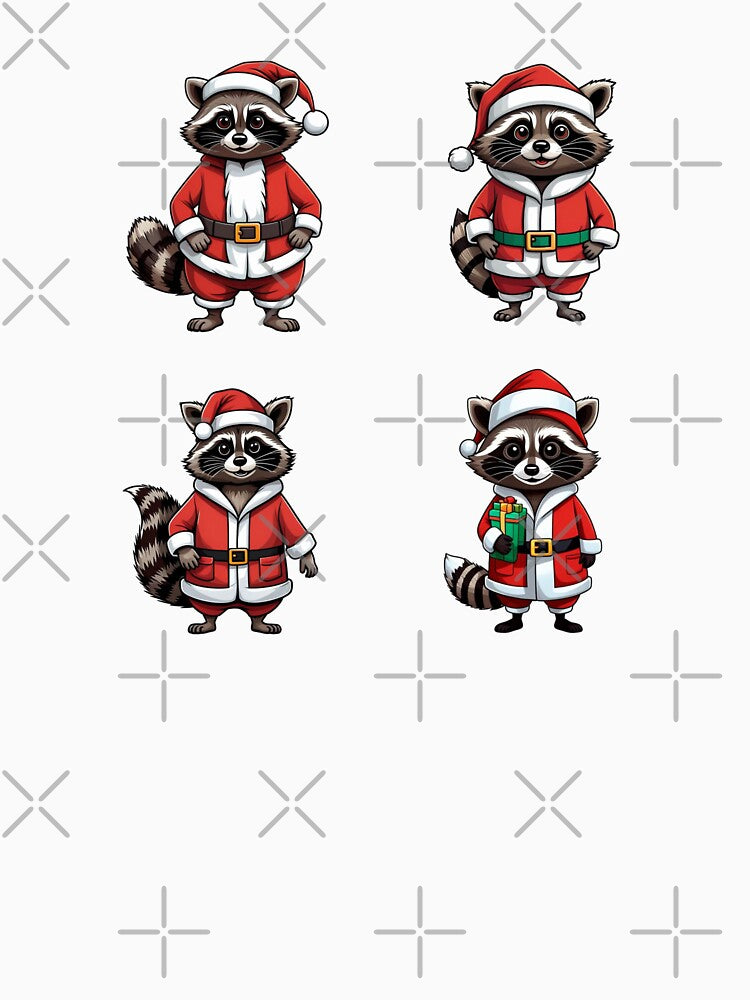 Christmas Raccoon Santas by TheAnimalZ00