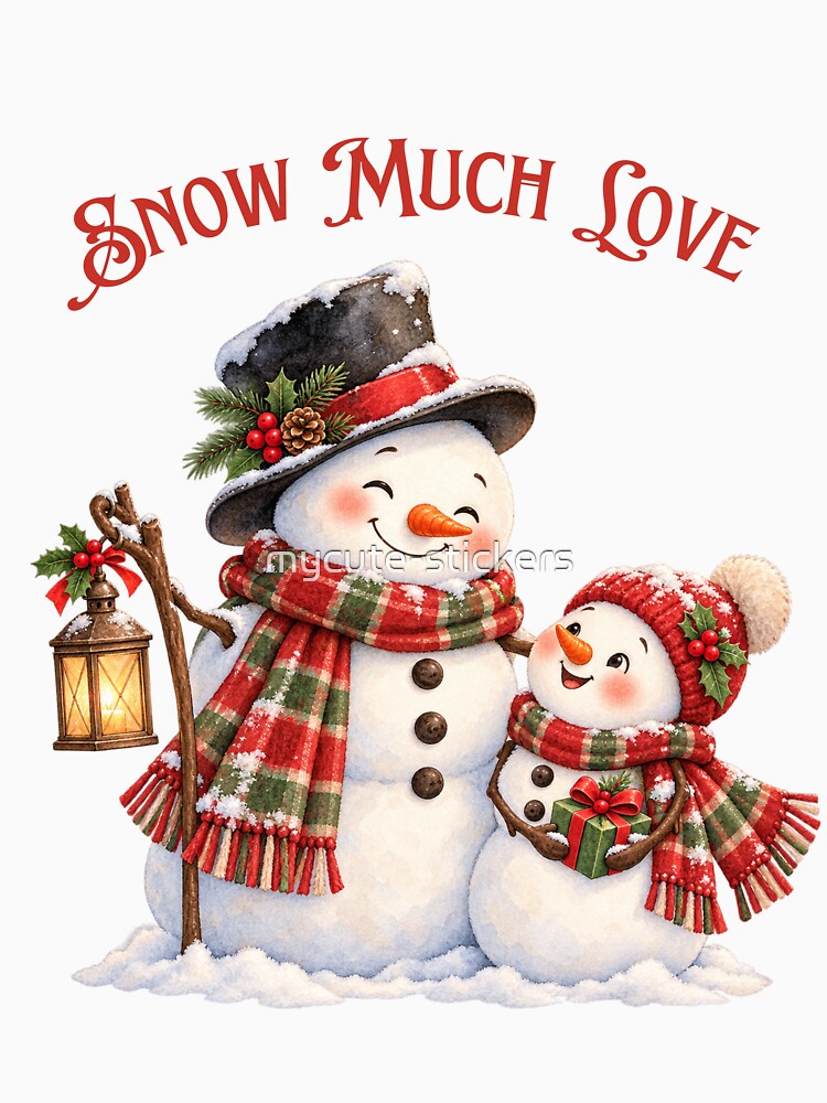 Snow Much Love Snowman Family Winter by mycute-stickers