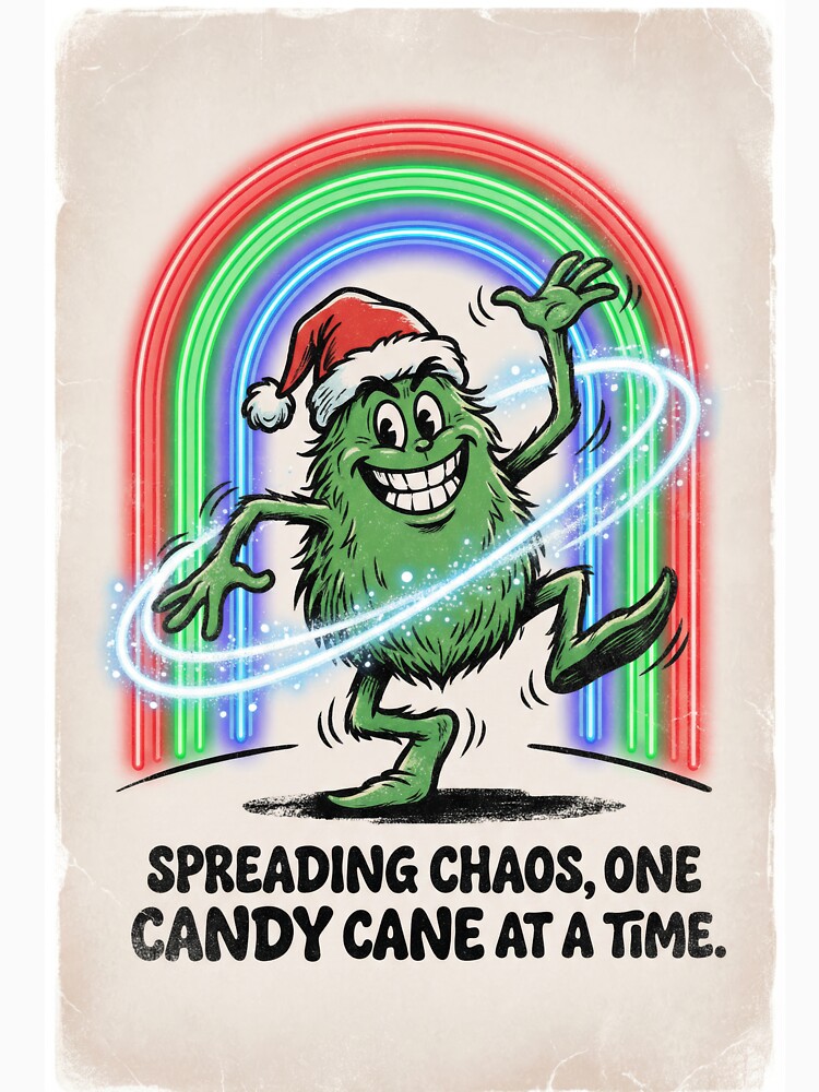 “Funny Green Christmas Mischief Tee – SPREADING CHAOS ”. Ai generated. by GreaterVibePOD