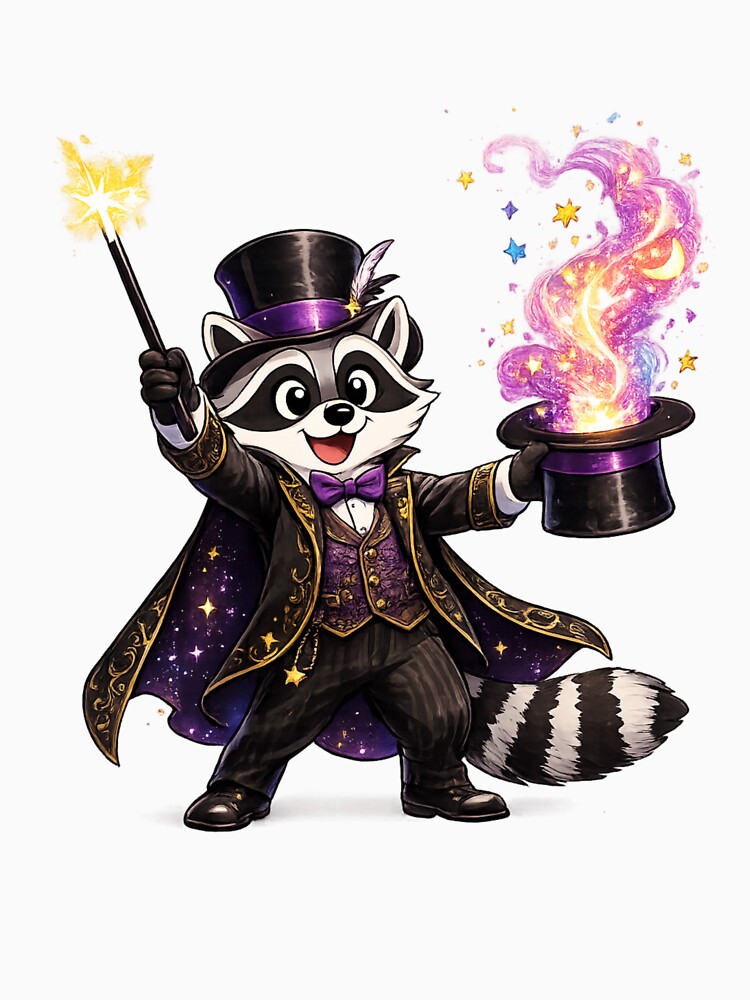 Cute Magic Raccoon Design by StyleBloomes