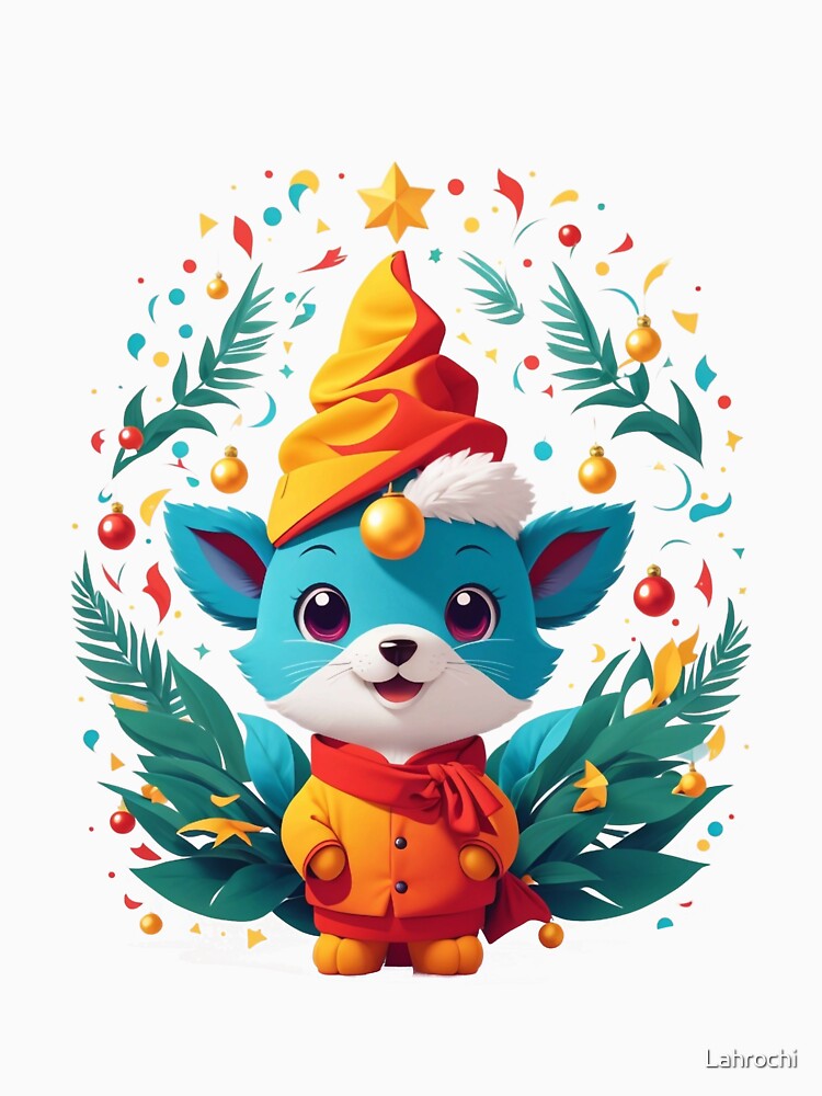 Festive Pup by the Christmas Tree by Lahrochi