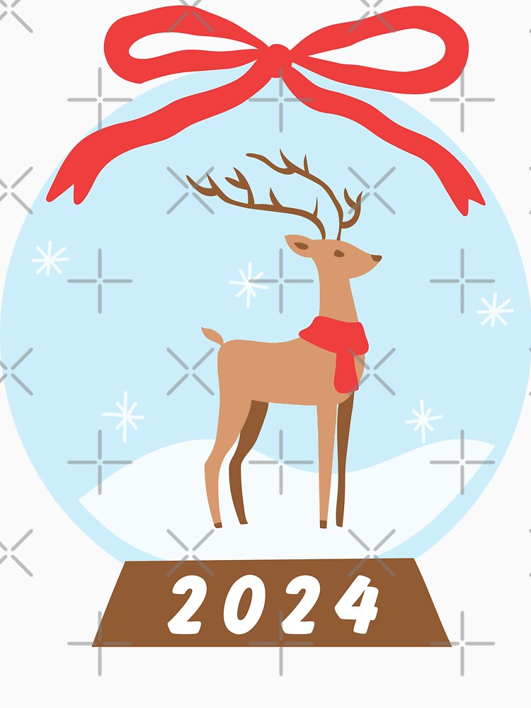 Reindeer Snow Globe 2024 by Magnolia Valley Art