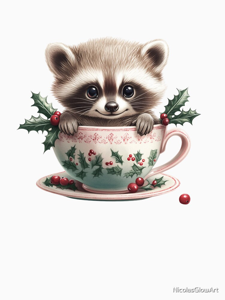 Raccoon in Cup by NicolasGlowArt