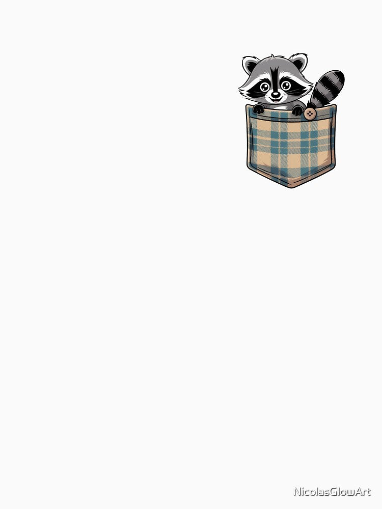 Cute Raccoon in Pocket by NicolasGlowArt