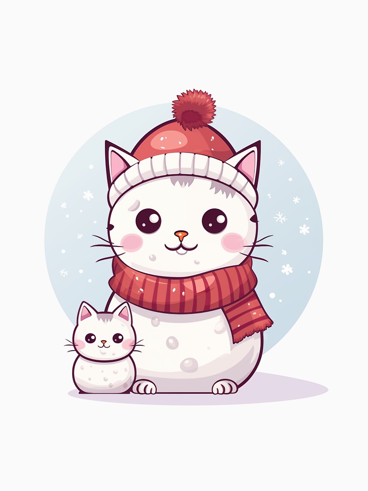 Snowman and cute cat by GoodThings66