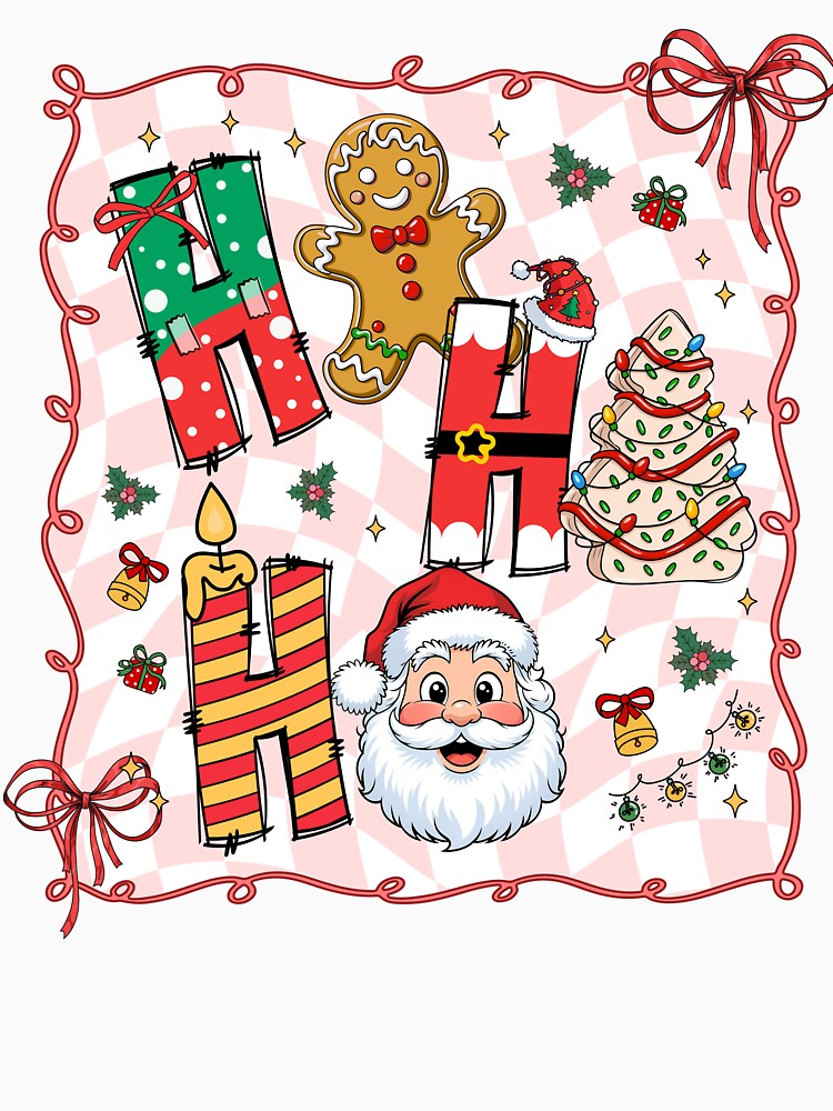 Ho Ho Ho Christmas Santa Gingerbread Tree Holiday by varin-studio