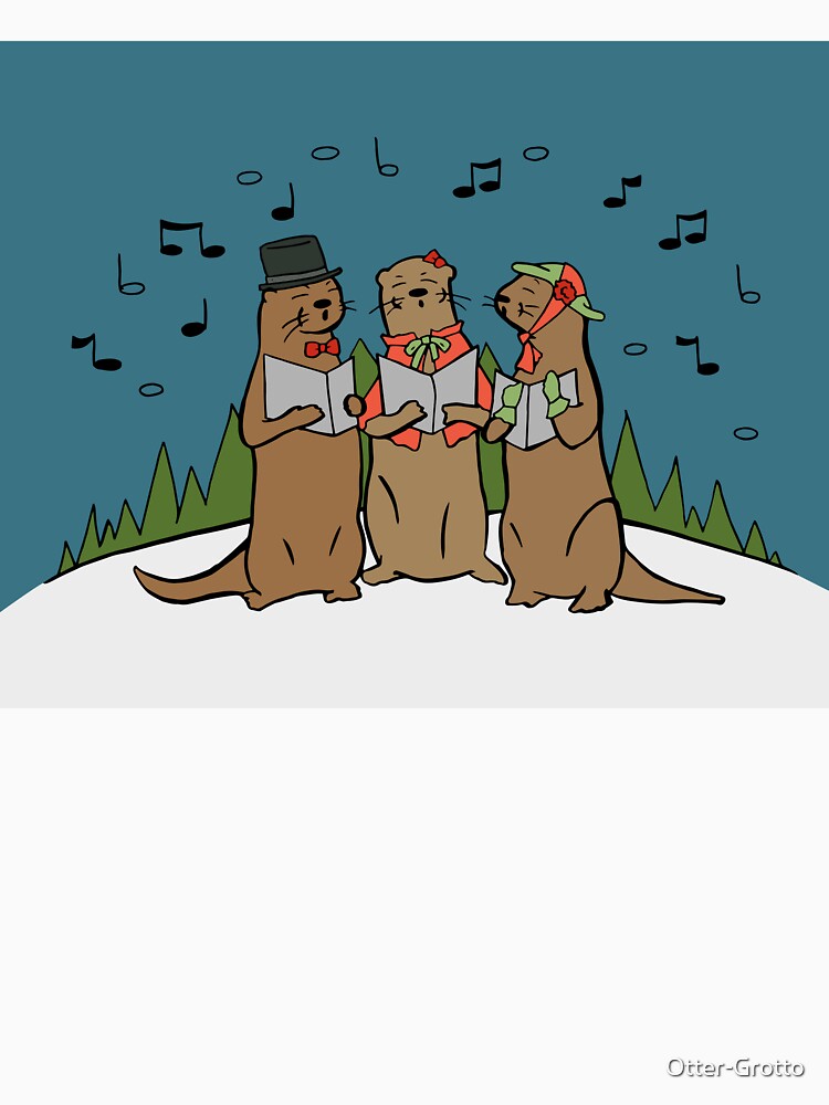 Otter Choir of Christmas Carolers by Otter-Grotto