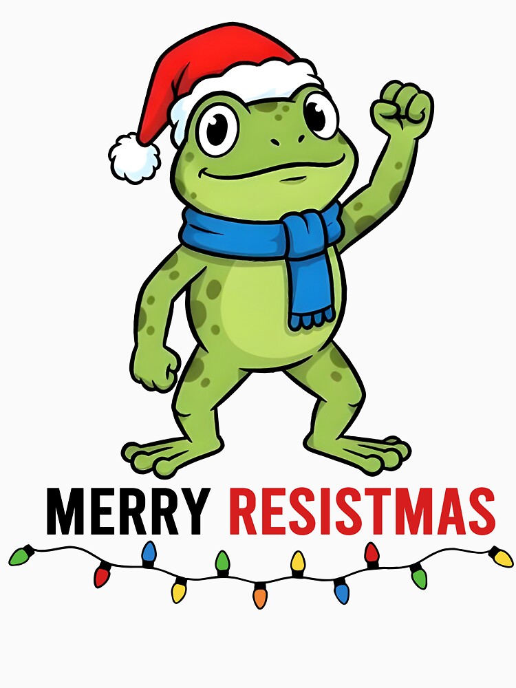 Merry Resistmas Frog Xmas Lights Festive Frog Christmas Political by jakaun