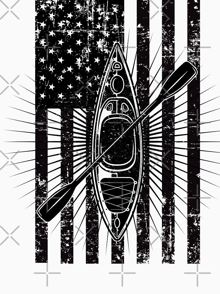 Cool Kayak Kayaking Boating Summer USA Flag by CoolCreative