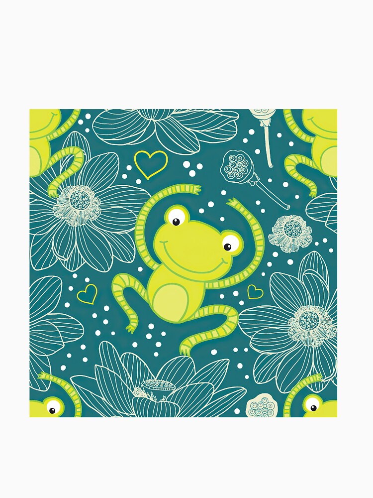 Frog Lotus Floral by AverilArt