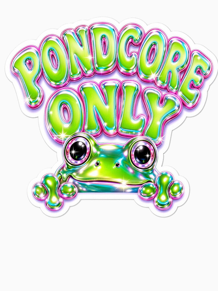 Pondcore Only Cute Frog | Holographic Kawaii Frog Aesthetic Sticker by Arrow2025