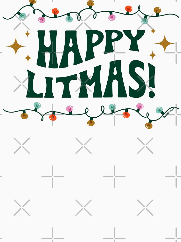 Happy Litmas / Merry Bookmas Christmas Lights Bookish Aesthetic Kindle Reading Happy Holidays Merch Book Lover Christmas Gift Ideas Tbr Booktok by Latinoladas