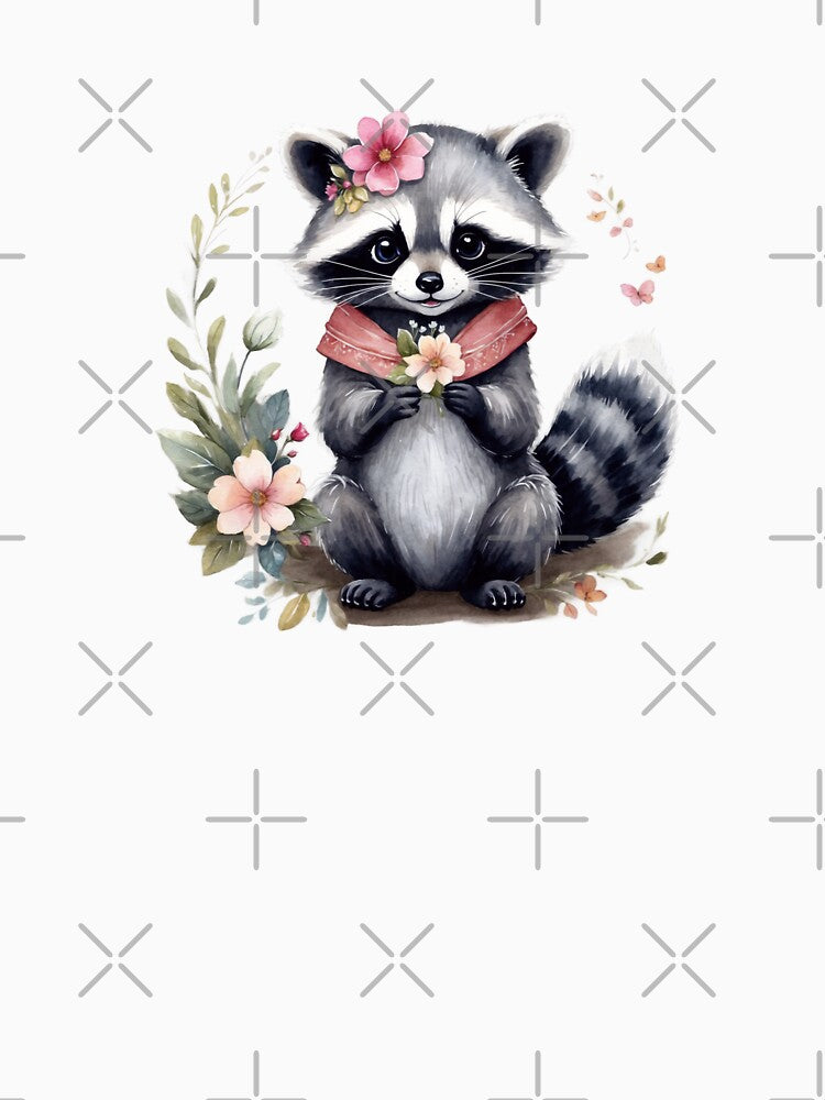 Playful Watercolor Raccoon Art by Victoria Riabov