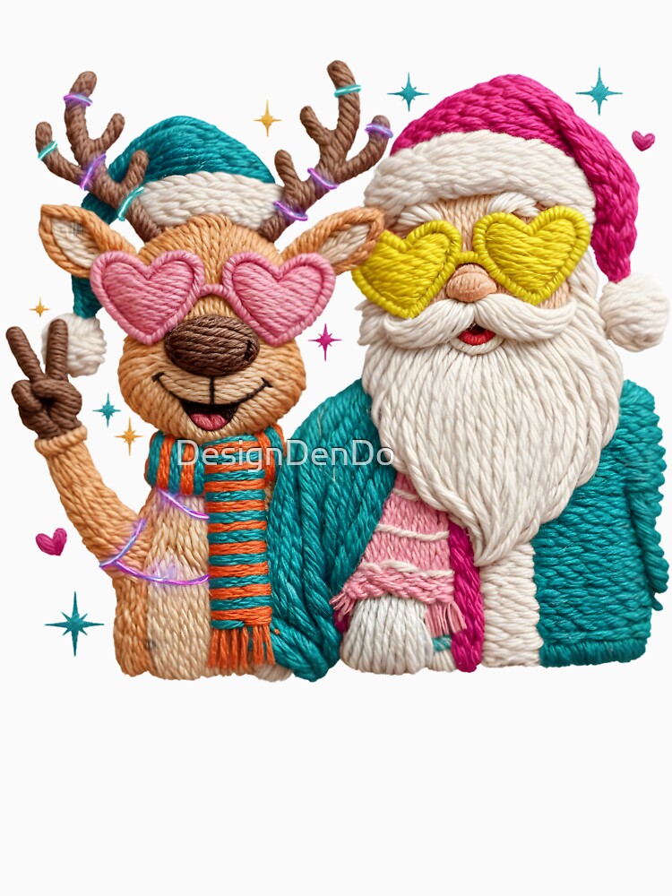 Faux Yarn Merry Christmas, Yarn Christmas Tree, Chunky Knit Coquette Christmas Doodles, Realistic Yarn, Santa Claus, Reindeer by DesignDenDo ⭐⭐⭐⭐⭐