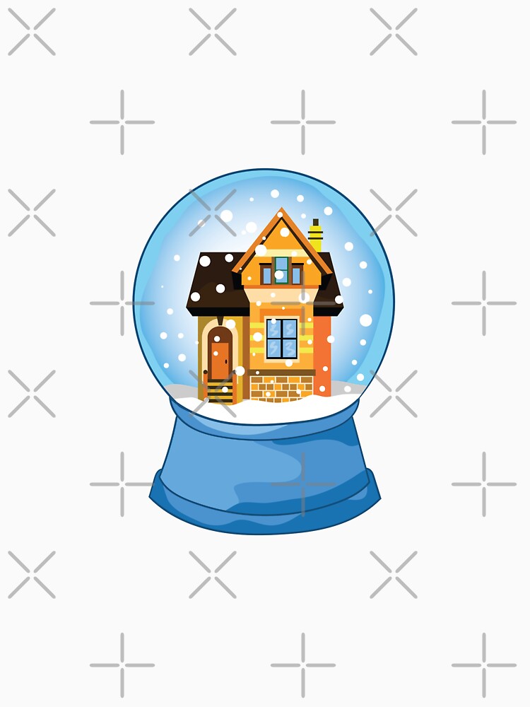 Winter Wonderland Globe - Handcrafted Glass Illustration of a Cozy House in Snowy Landscape by Graciaisgrace