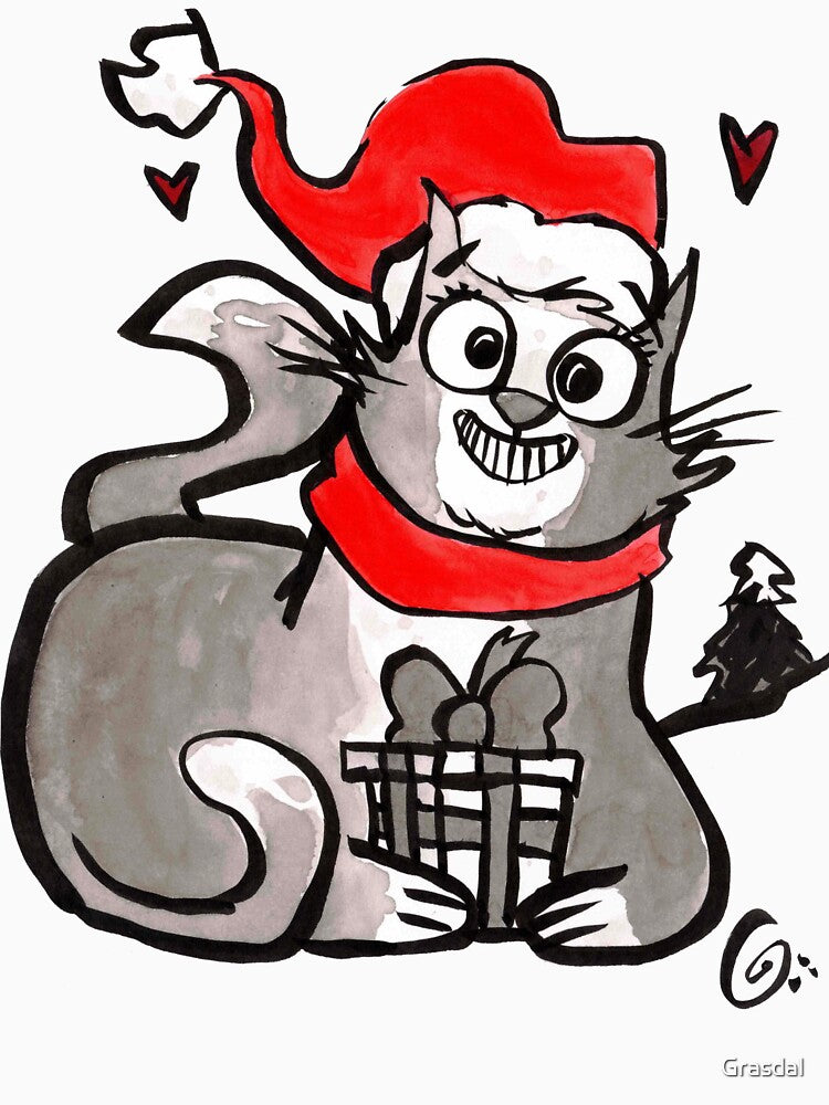 Cat at Christmas by Grasdal