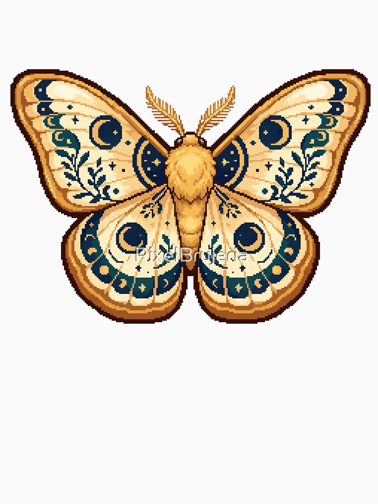 Cream Lunar Moth Celestial Sticker by PixelBrujeria