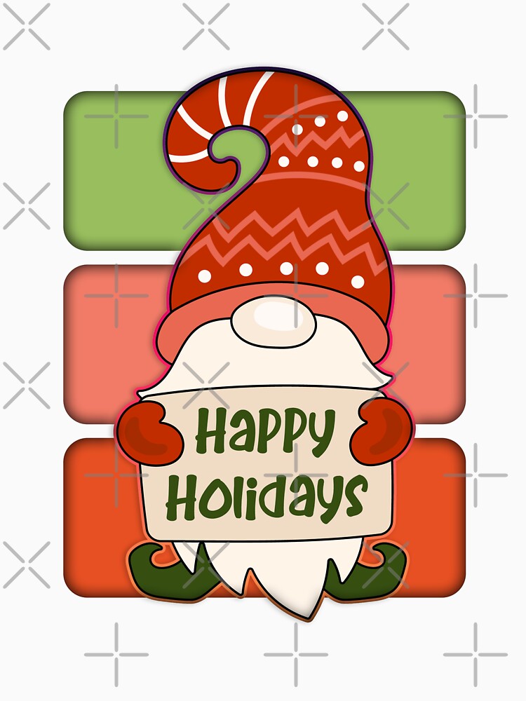 Christmas Gnome Holding a Happy Holidays Sign by franktact