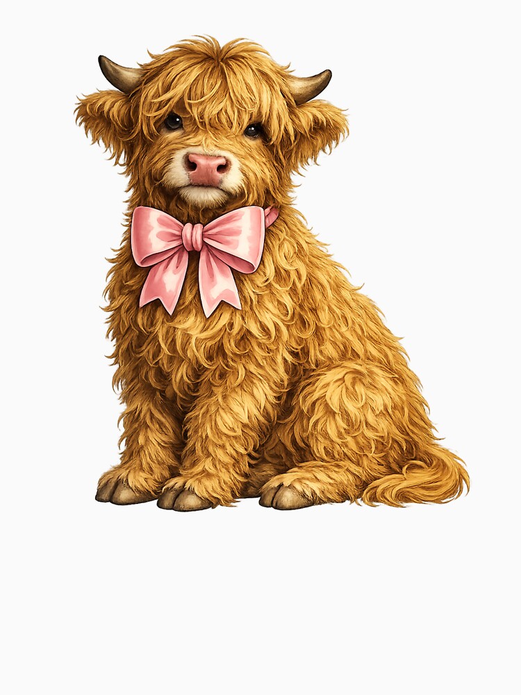 Cute Coquette Style Highland Cow by saltwater-grace