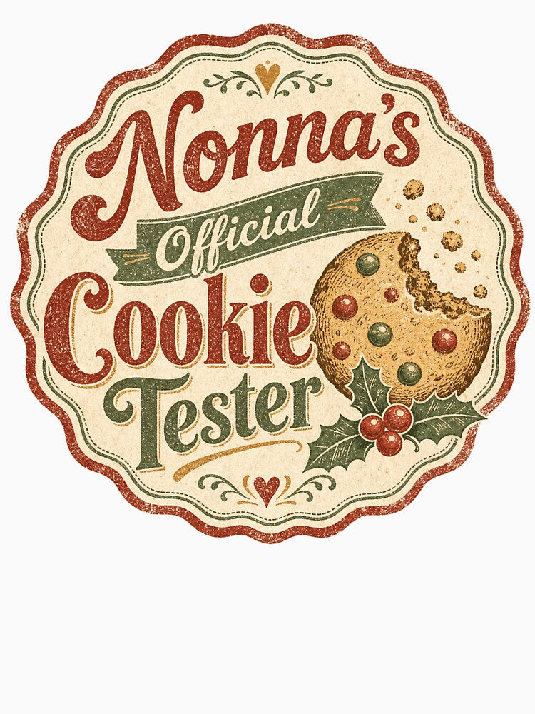 Nonna's Official Cookie Tester Vintage Christmas Badge by BoosterShop