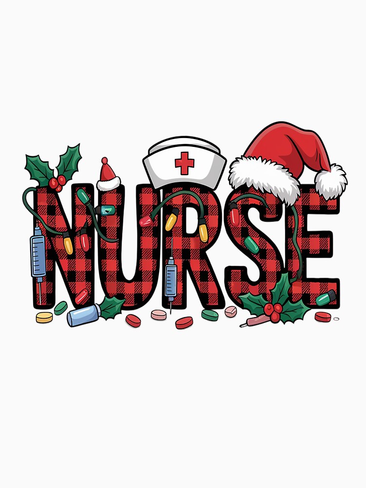 Nurse Santa Hat Reindeer Xmas Christmas Nurse by VladoZork