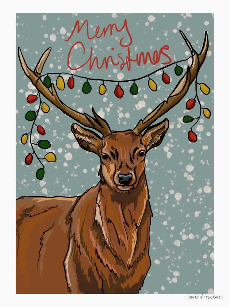 Christmas Stag by bethfrostart