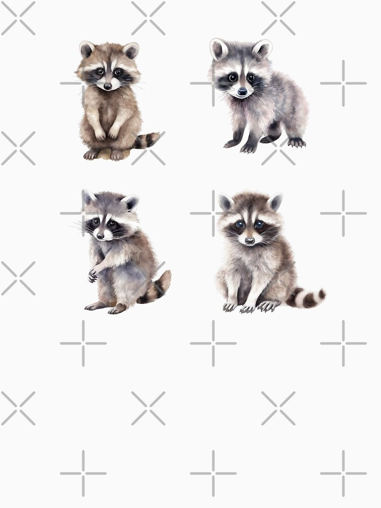 Cute Watercolor Baby Raccoons by TheAnimalZ00