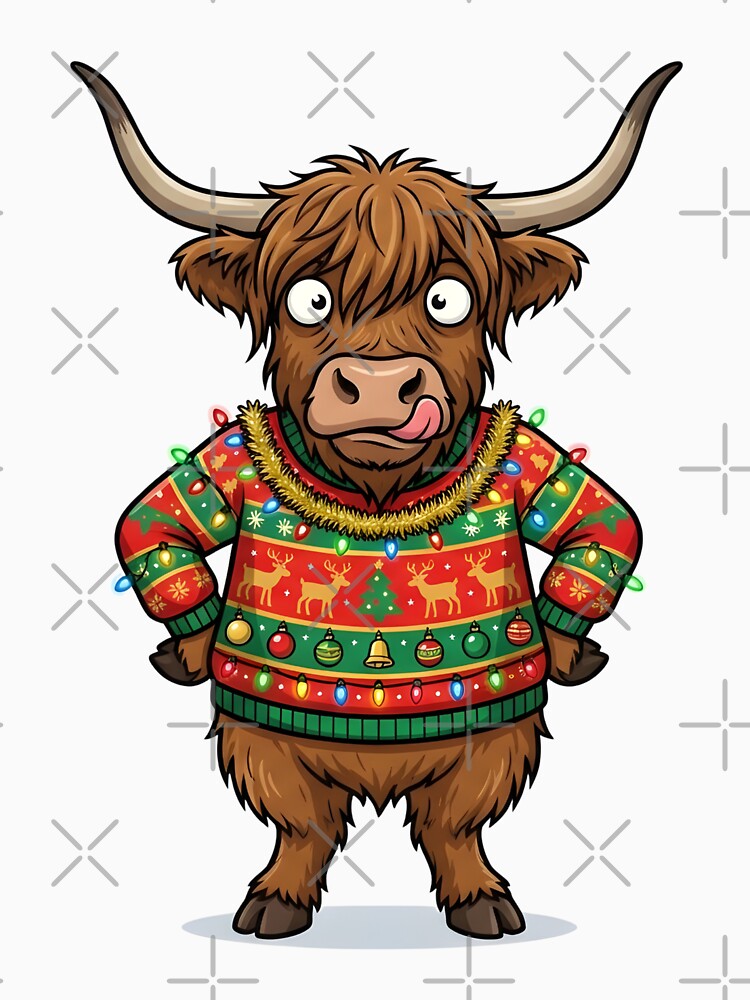 Highland Cow Christmas Sweater - Funny Ugly Xmas Gift 2026 by Abdeelol