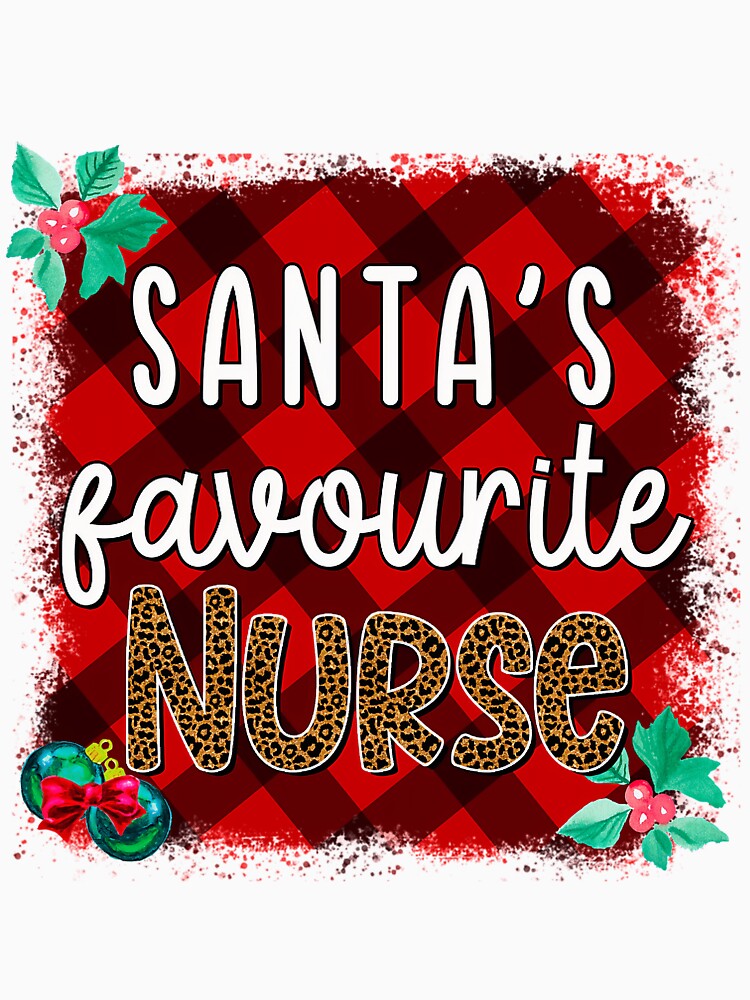 Merry Classic Christmas Santas Vintage Retro Nurse Favorite by Olincristie