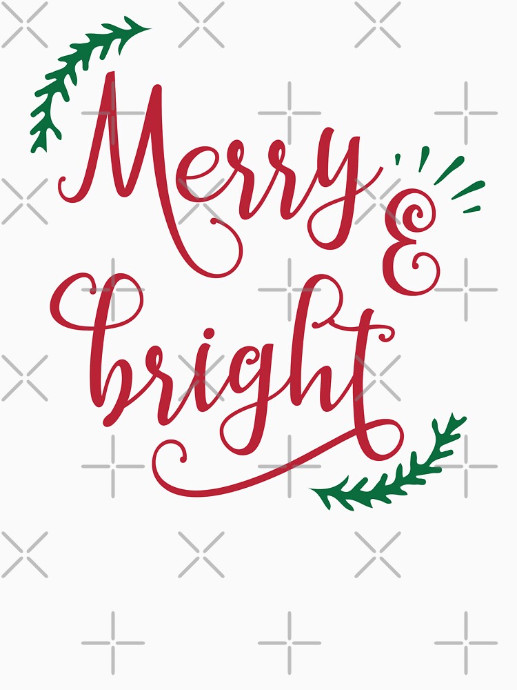 Red and Green merry and bright christmas Typography by MGdezigns