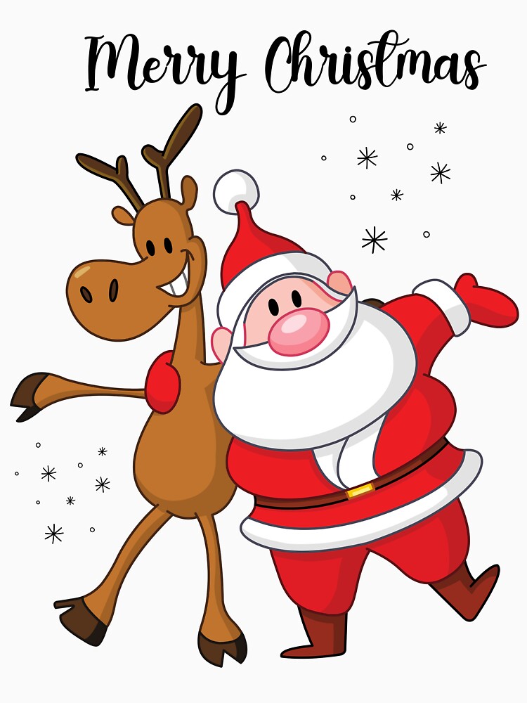 Funny Santa & Reindeer Christmas T-Shirt | Best Friends Holiday Tee | Cute Festive Christmas Graphic | Merry Christmas Gift by PureHopeStudio