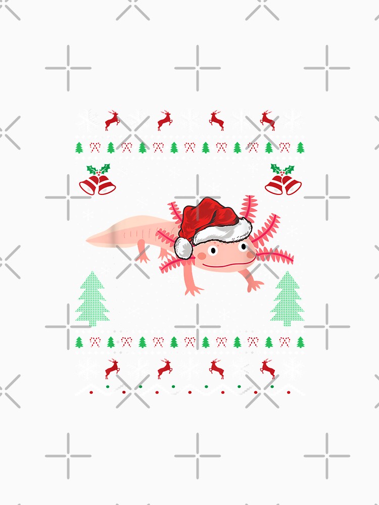 Funny Axolotl Lover Xmas Gift Ugly Axolotl Christmas T-Shirt by AnnLomachenko