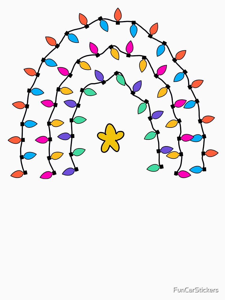 Doodle Christmas String Lights Rainbow Arch by FunCarStickers