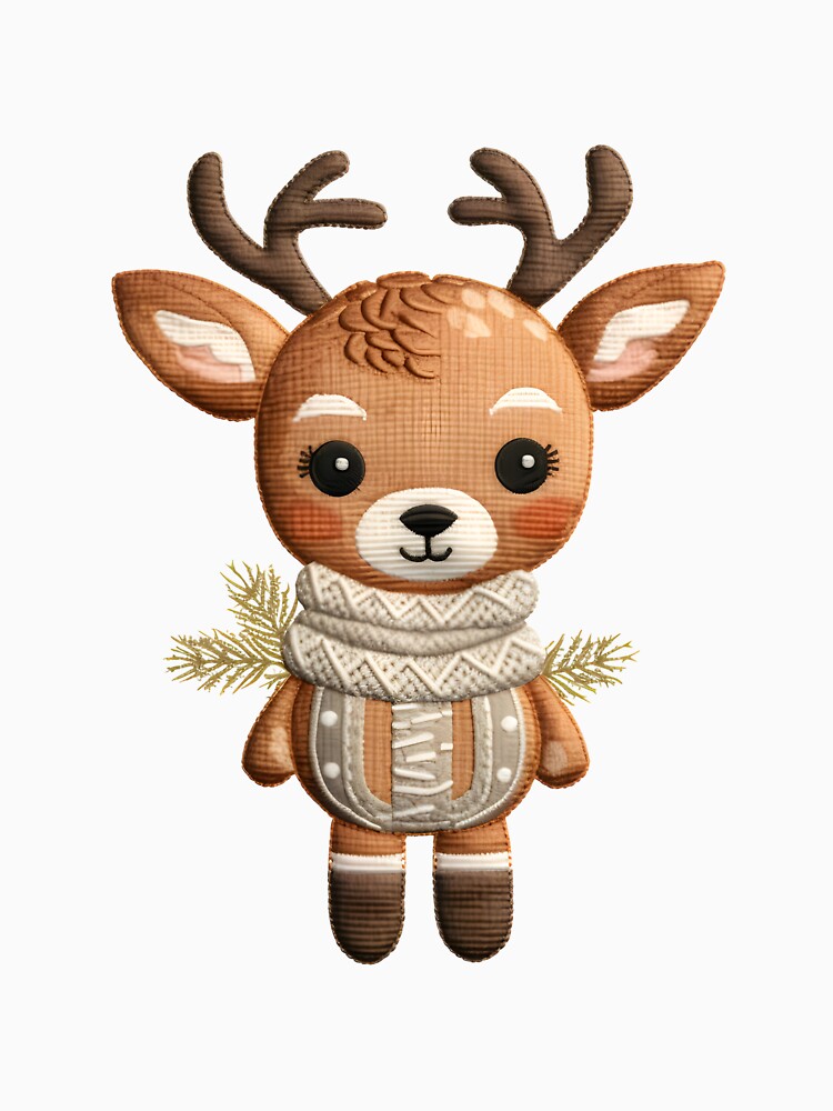 Cute Reindeer - Embroidery Cute Christmas Reindeer - faux embroidery by DINOMONS